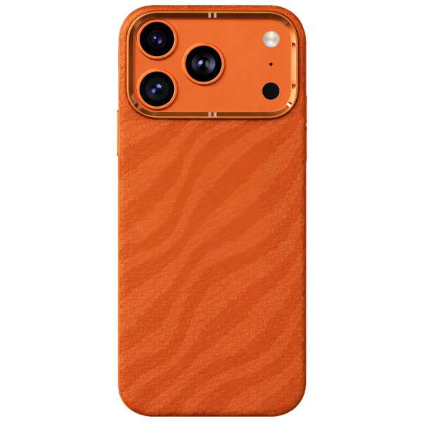Bamboo orange Karbon Fiber Telefon Kılıfı | Altın Kamera Çerçeveli Premium Koruma