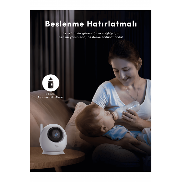 Blic BLM-34 4.3” Ekranlı Kablosuz IP Bebek Kamerası – Gece Görüş, İki Yönlü Ses, Ninni, Sıcaklık Takibi