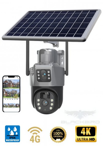 Blackbird Game Center Blic BLM-63 4MP 4G Solar Dual Lens PTZ Kamera – Siyah