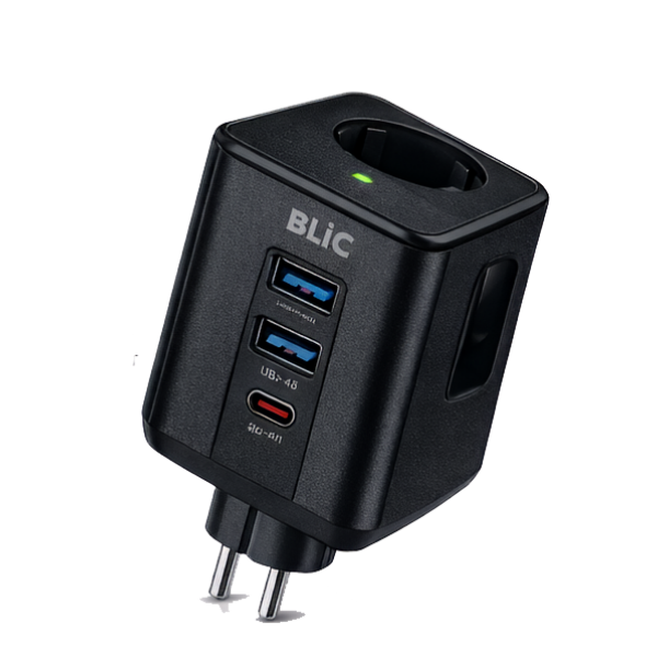 FTR-09 BLIC Strip Power 30W QC 3.0 & USB-C PD Hızlı Şarjlı Akım Korumalı Priz