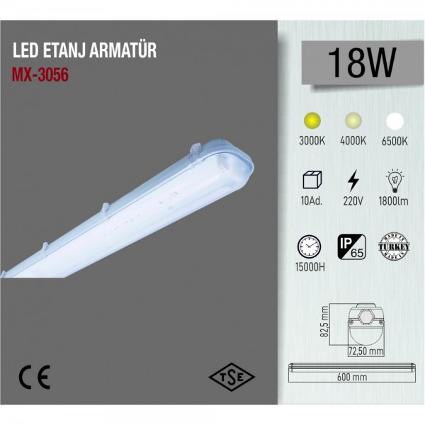 MAXLED MX-3056 18W U TİPİ LED ETANJ ARMATÜR