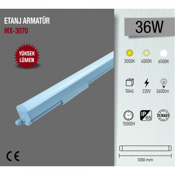 MAXLED MX-3070 36W ETANJ ARMATÜR