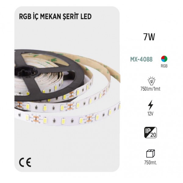 MAXLED MX-4088 7W RGB İÇ MEKAN ŞERİT LED