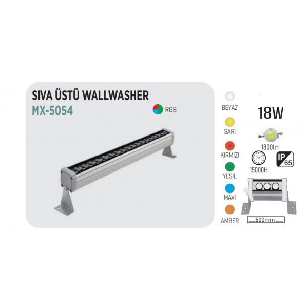 MAXLED MX-5054 18W SIVA ÜSTÜ WALLWASHER