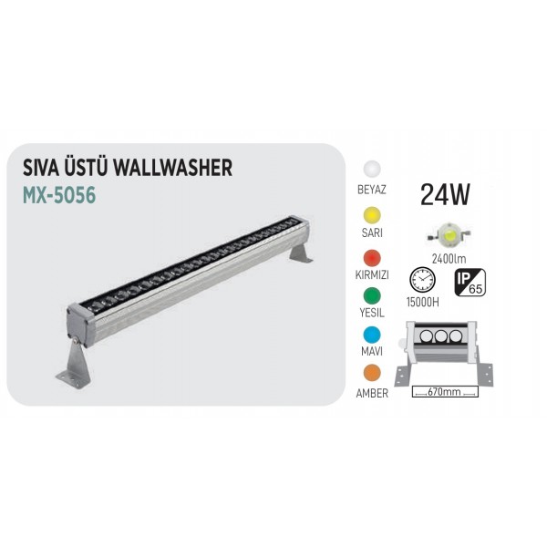 MAXLED MX-5056 24W SIVA ÜSTÜ WALLWASHER