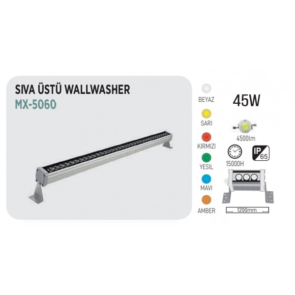 MAXLED MX-5060 45W SIVA ÜSTÜ WALLWASHER