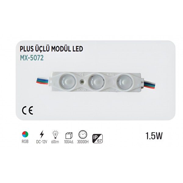 MAXLED MX-5072 1,5W PLUS ÜÇLÜ MODÜL LED