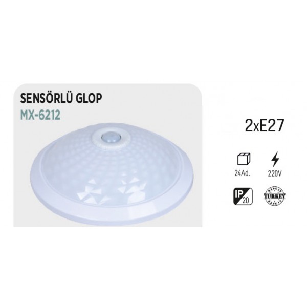 MAXLED MX-6212 2xE27 LEDLİ SENSÖRLÜ GLOP