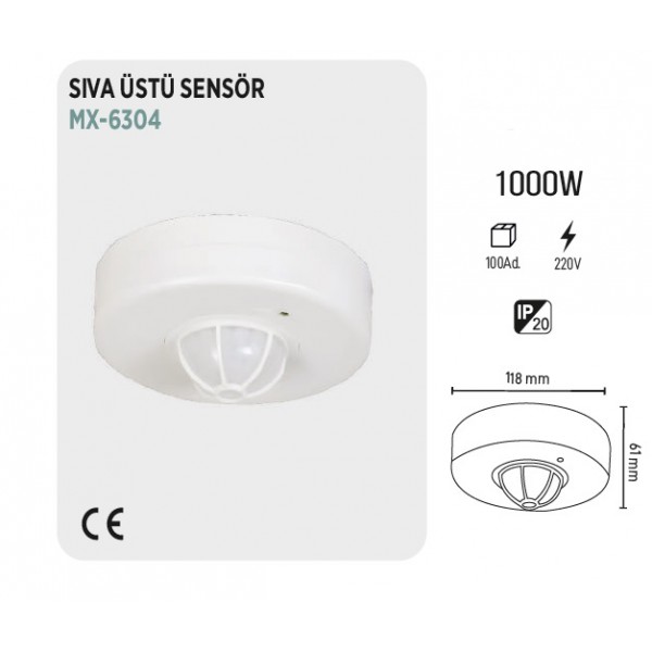 MAXLED MX-6304 1000W SIVA ÜSTÜ SENSÖR