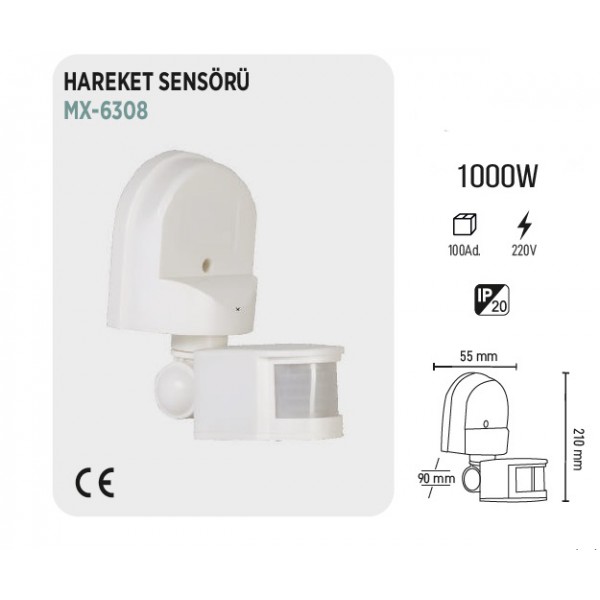 MAXLED MX-6308 1000W HAREKET SENSÖRÜ